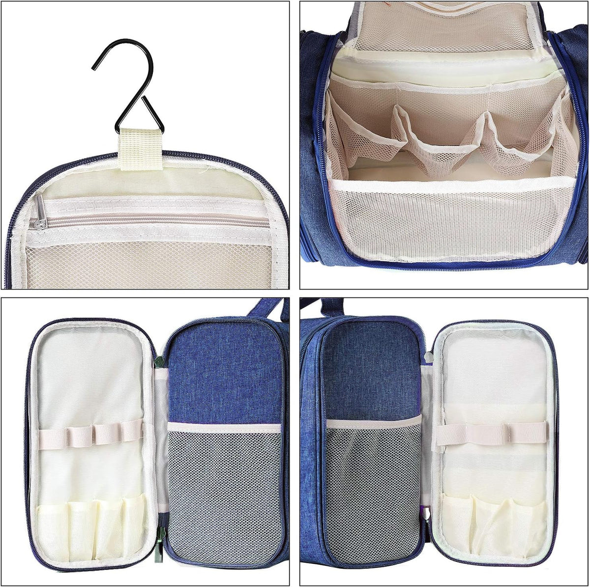 Extra Large Hanging Toiletry Bag for Men and Women - Water-Resistant Nylon Travel Bathroom Organizer for Cosmetics, Makeup, and Toiletries