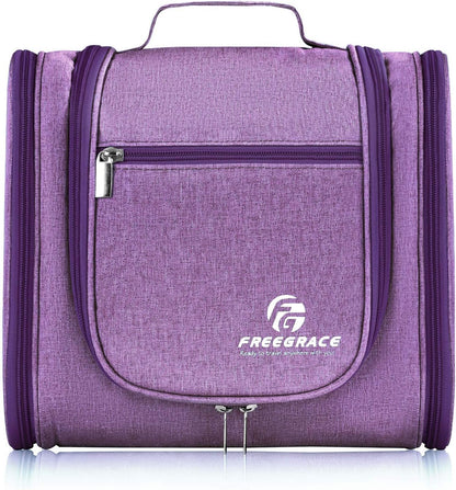 Extra Large Hanging Toiletry Bag for Men and Women - Water-Resistant Nylon Travel Bathroom Organizer for Cosmetics, Makeup, and Toiletries