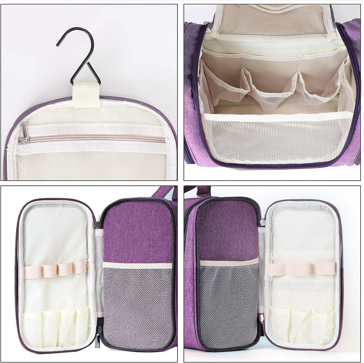 Extra Large Hanging Toiletry Bag for Men and Women - Water-Resistant Nylon Travel Bathroom Organizer for Cosmetics, Makeup, and Toiletries