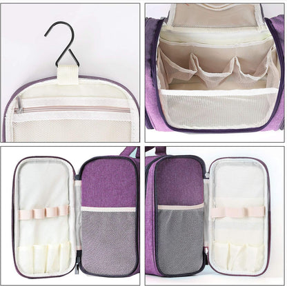 Extra Large Hanging Toiletry Bag for Men and Women - Water-Resistant Nylon Travel Bathroom Organizer for Cosmetics, Makeup, and Toiletries