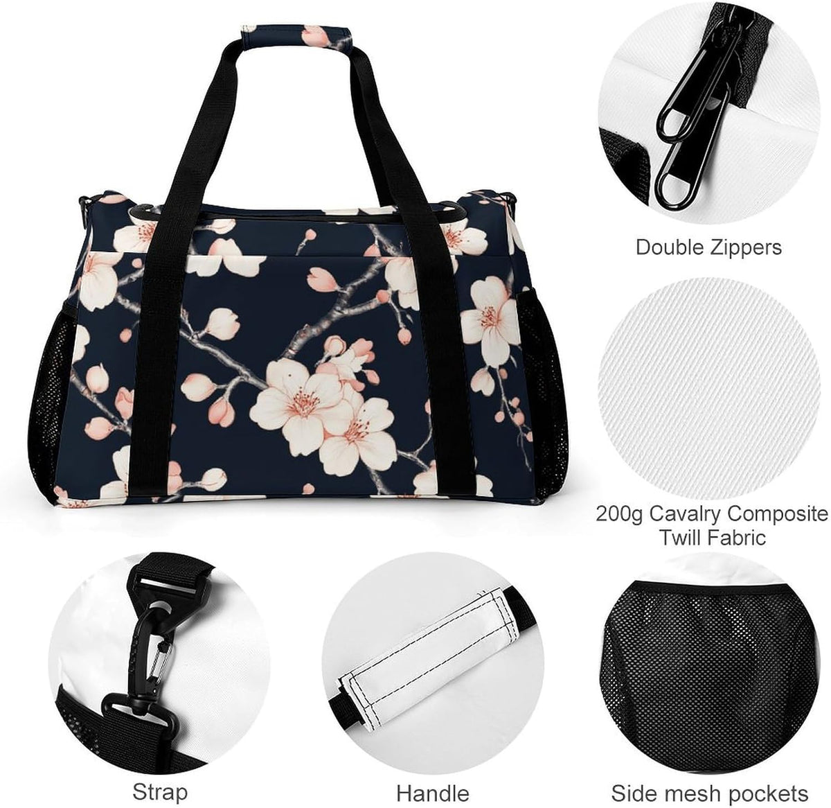 Weekender Overnight Bag Duffel for Travel Gym Sports Large Main Compartment Carry Handles