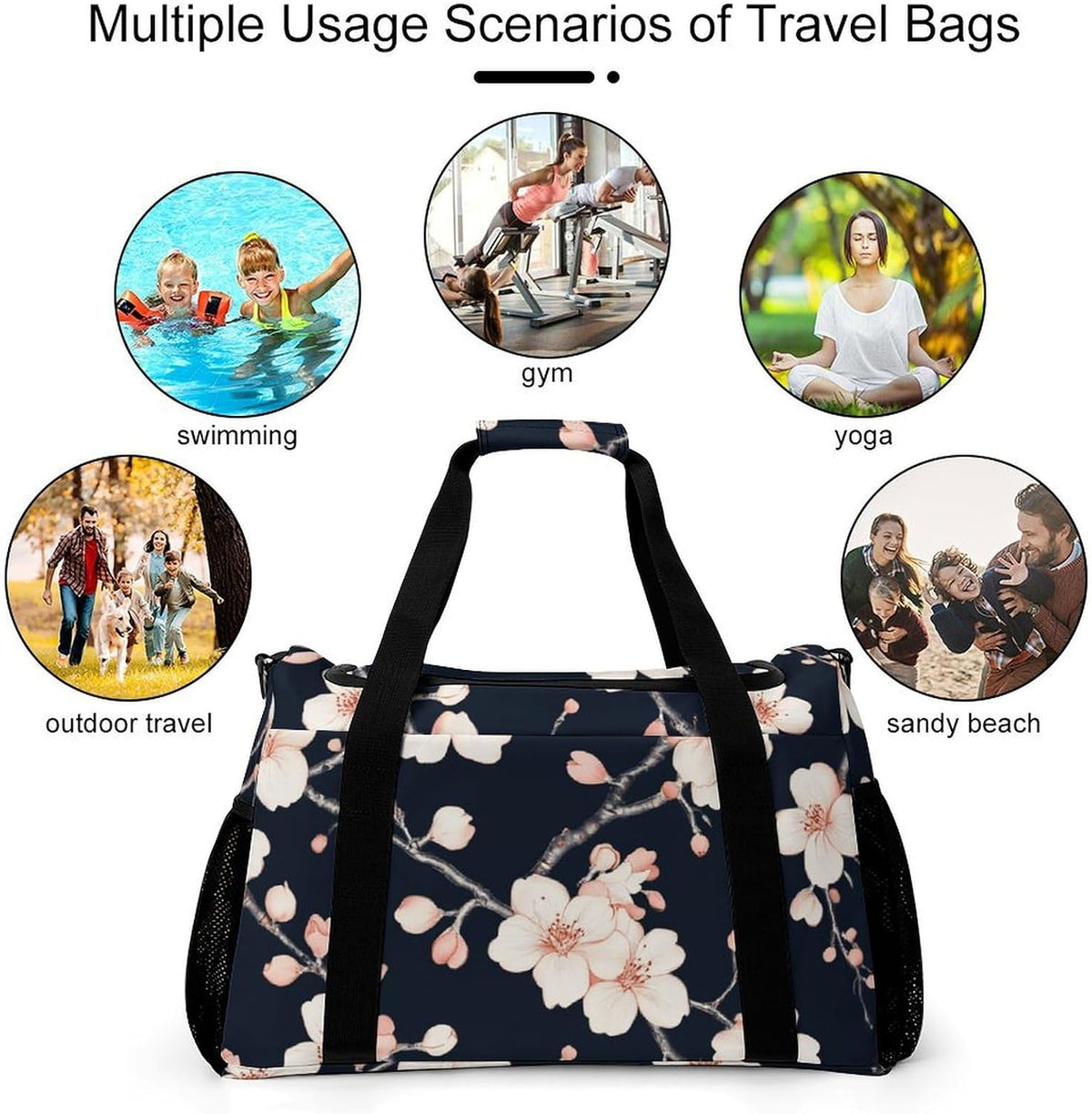 Weekender Overnight Bag Duffel for Travel Gym Sports Large Main Compartment Carry Handles