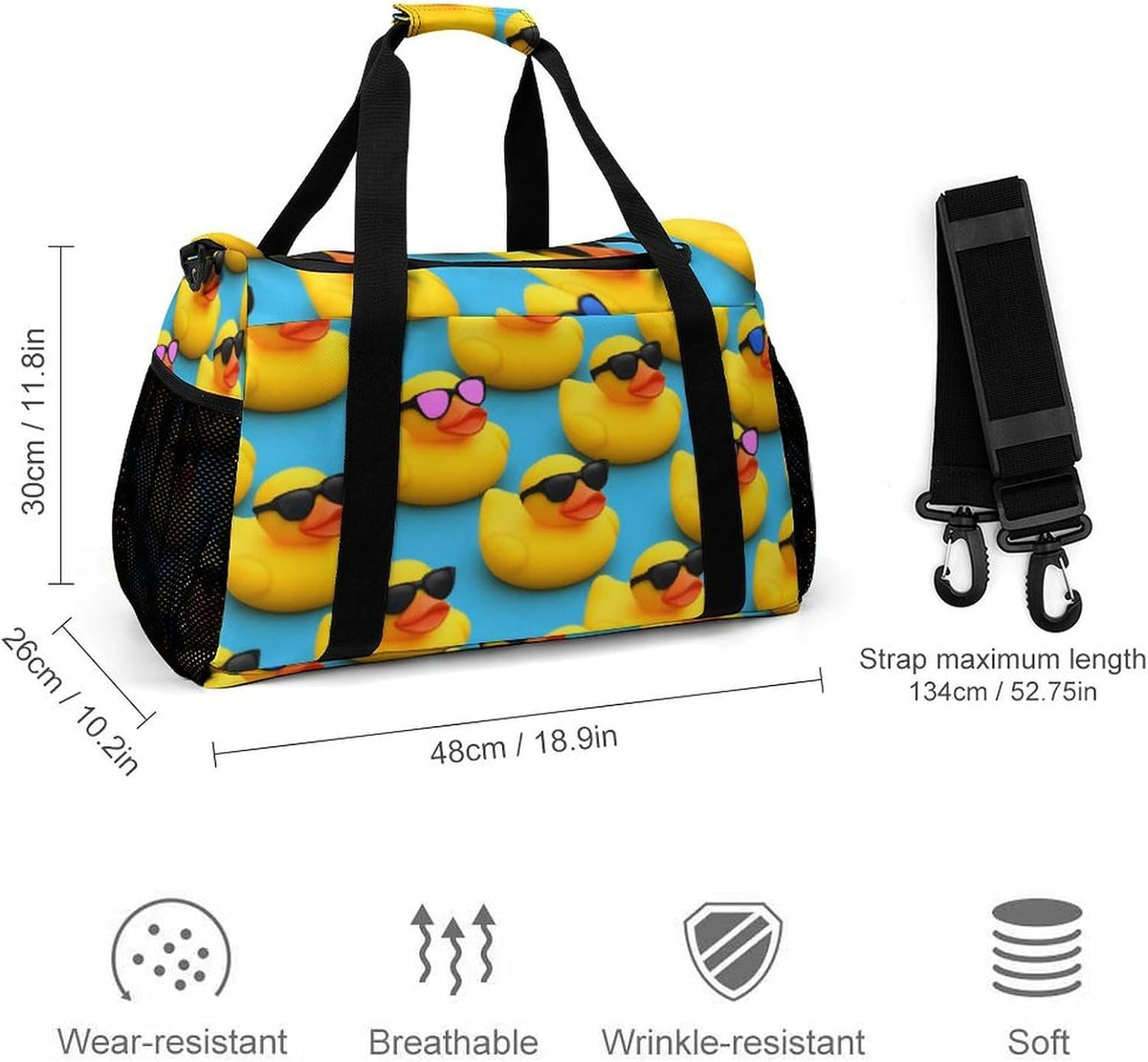 Weekender Overnight Bag Duffel for Travel Gym Sports Large Main Compartment Carry Handles