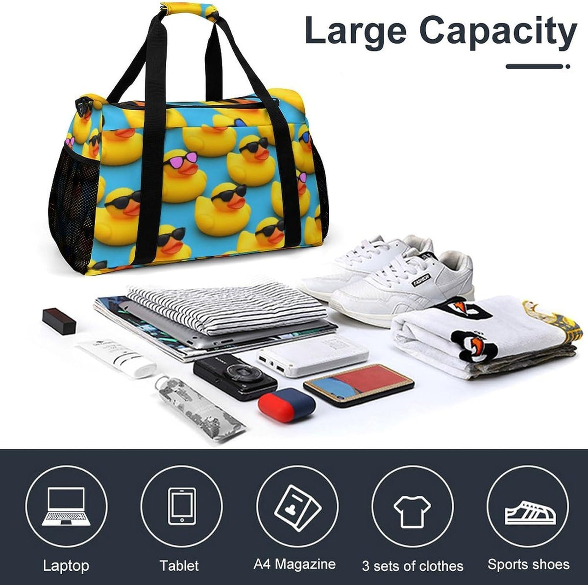 Weekender Overnight Bag Duffel for Travel Gym Sports Large Main Compartment Carry Handles