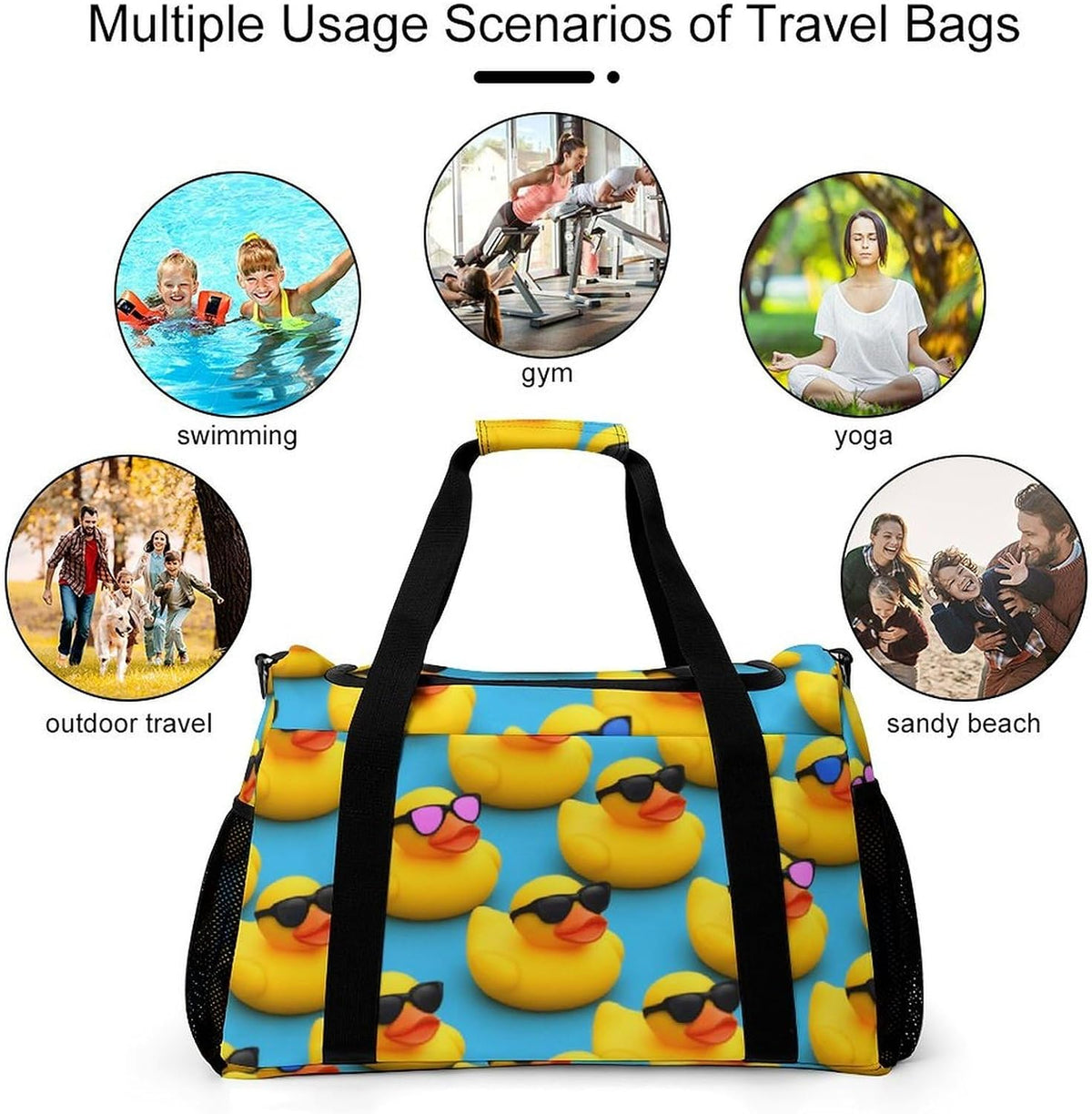 Weekender Overnight Bag Duffel for Travel Gym Sports Large Main Compartment Carry Handles