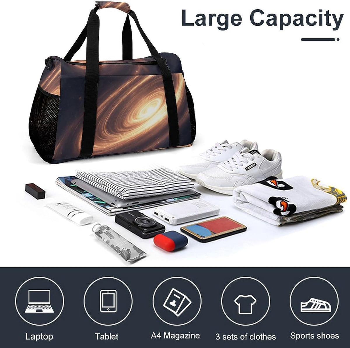 Weekender Overnight Bag Duffel for Travel Gym Sports Large Main Compartment Carry Handles