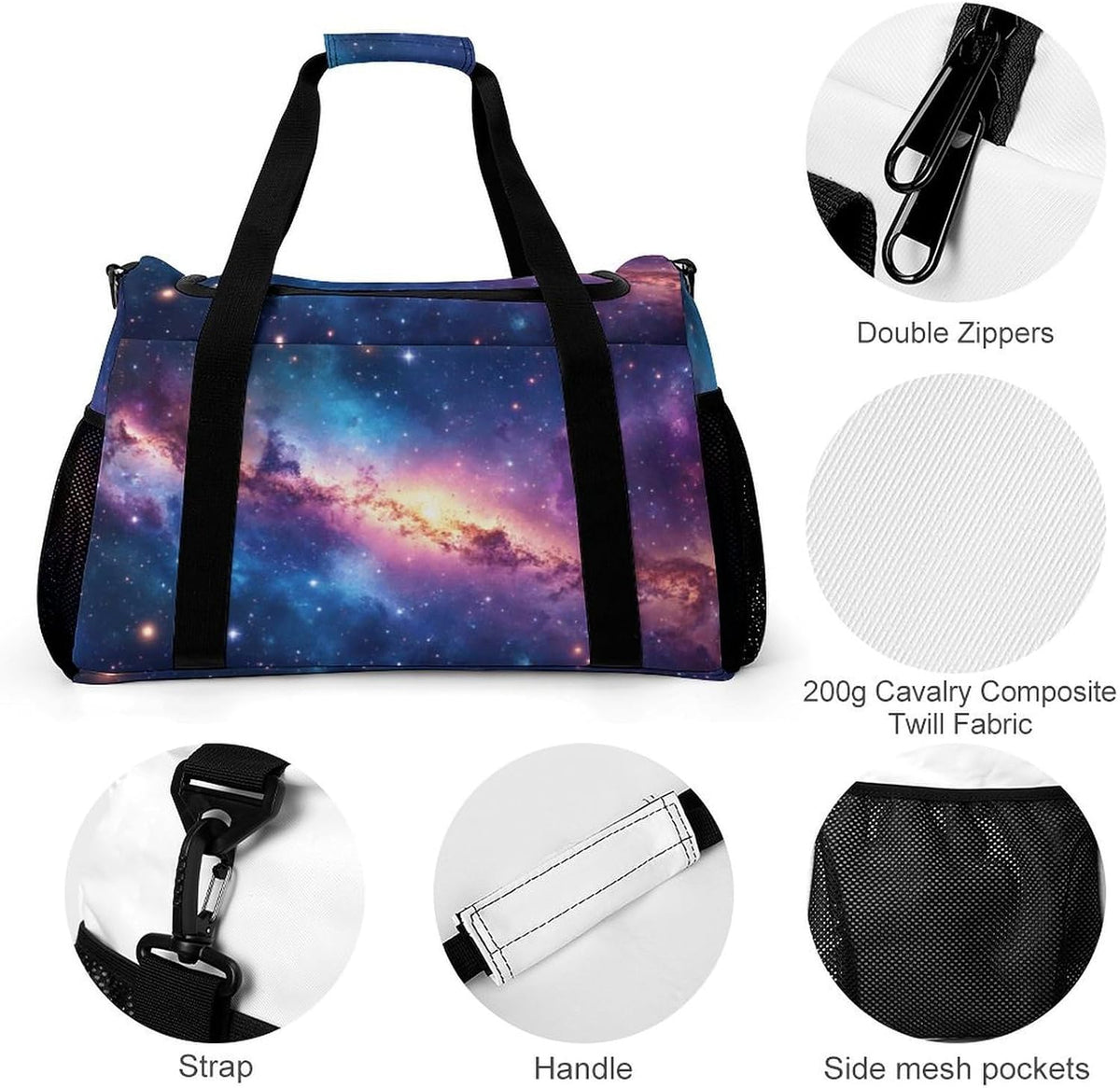 Weekender Overnight Bag Duffel for Travel Gym Sports Large Main Compartment Carry Handles