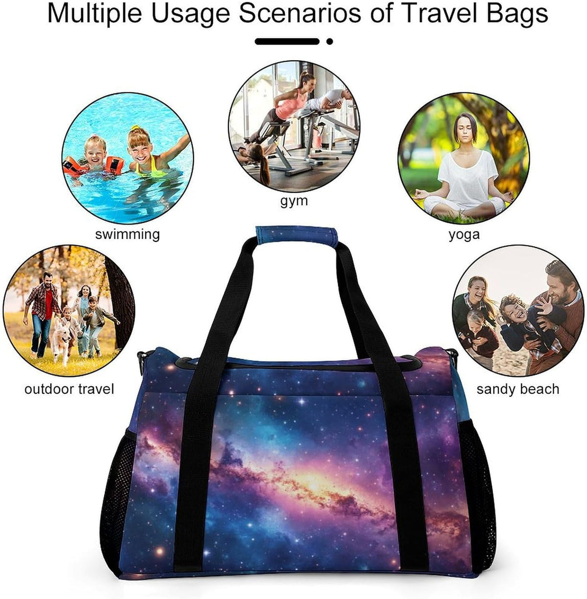 Weekender Overnight Bag Duffel for Travel Gym Sports Large Main Compartment Carry Handles