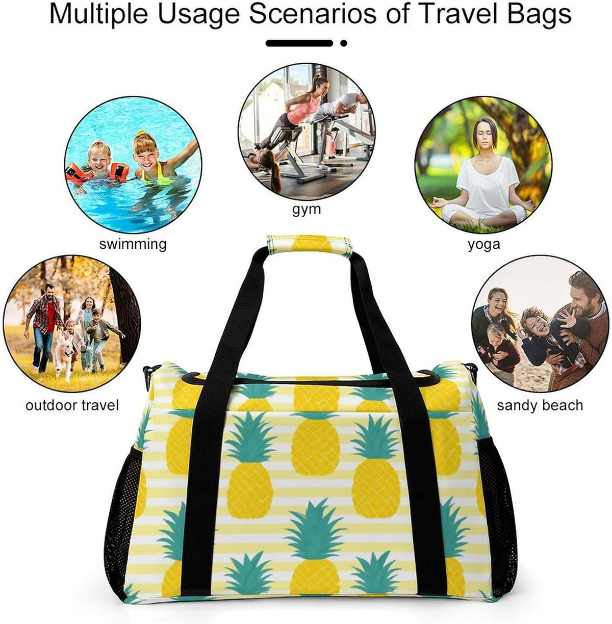 Weekender Overnight Bag Duffel for Travel Gym Sports Large Main Compartment Carry Handles