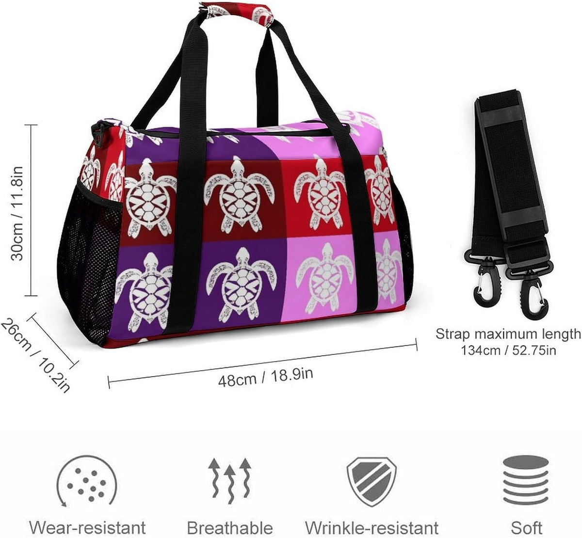 Weekender Overnight Bag Duffel for Travel Gym Sports Large Main Compartment Carry Handles
