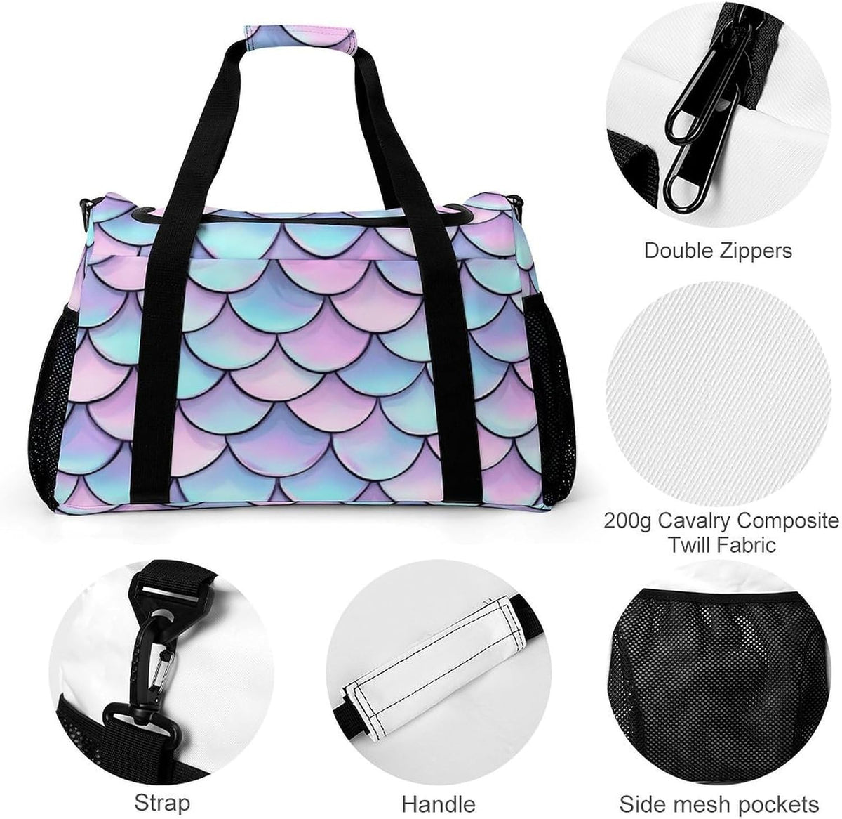 Weekender Overnight Bag Duffel for Travel Gym Sports Large Main Compartment Carry Handles