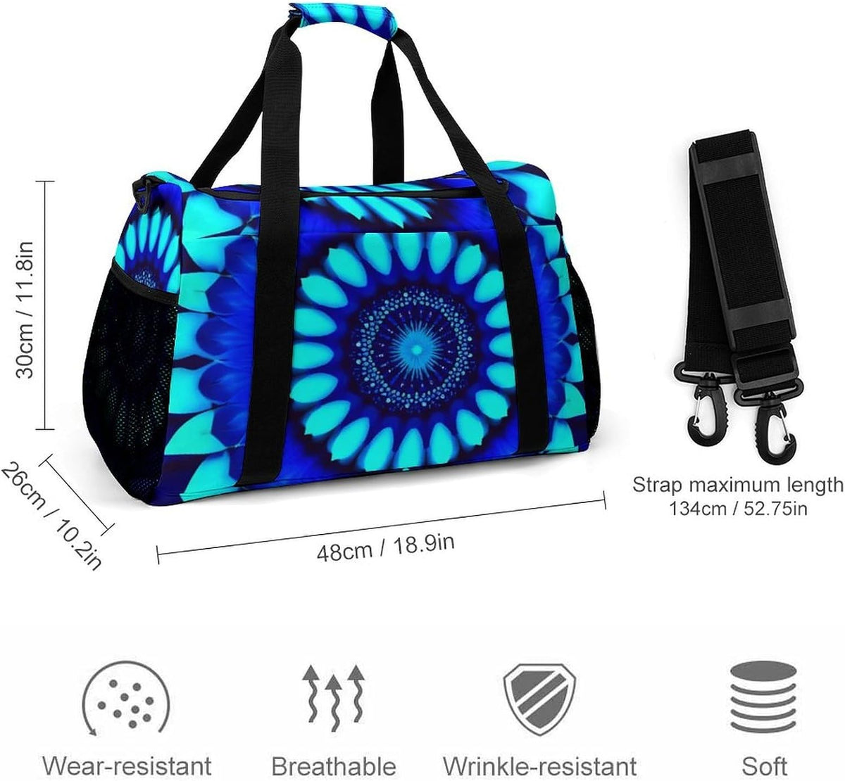 Weekender Overnight Bag Duffel for Travel Gym Sports Large Main Compartment Carry Handles