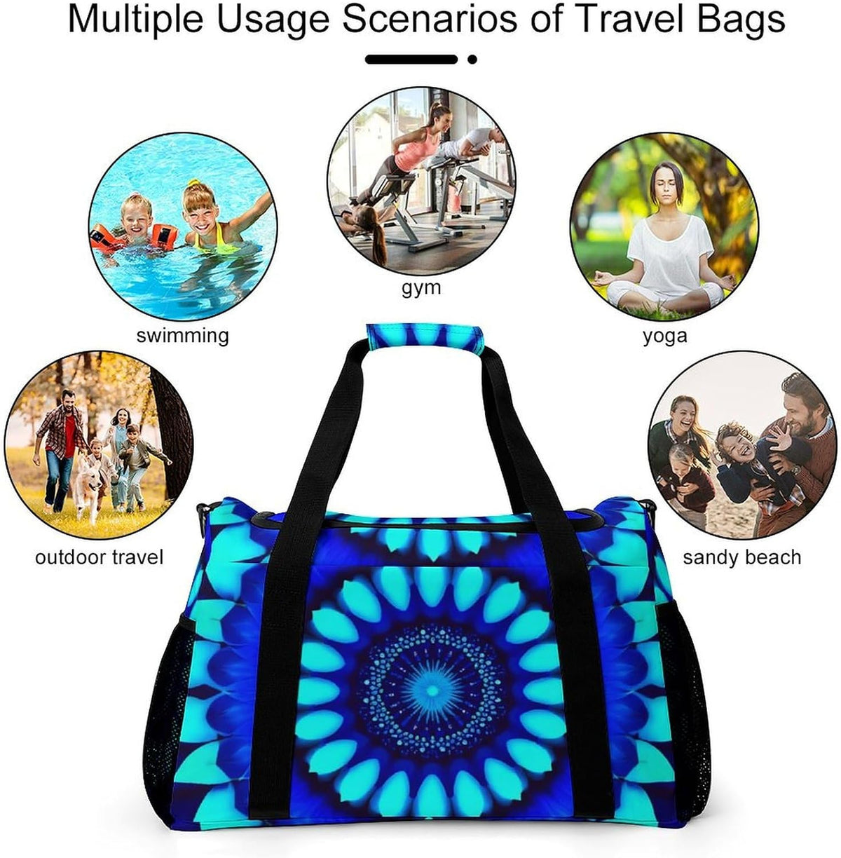 Weekender Overnight Bag Duffel for Travel Gym Sports Large Main Compartment Carry Handles