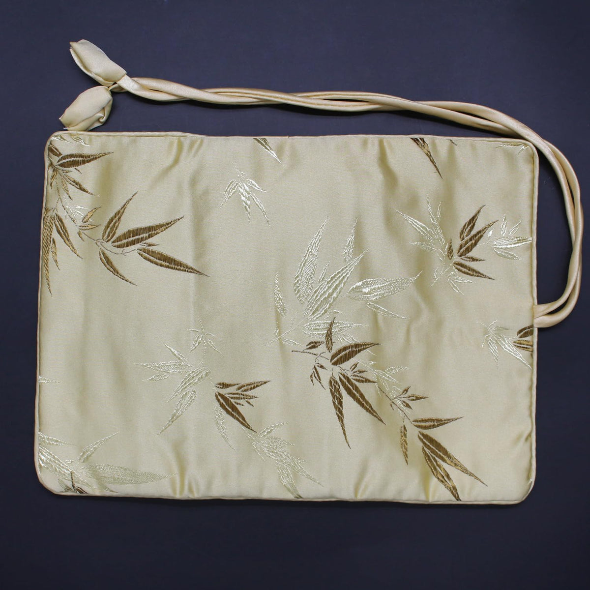Jewelry Roll, Travel Jewelry Roll Bag, Silk Embroidery Brocade Jewelry Organizer Case with Tie Close (Peacock, Blue)