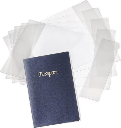 15Pcs Clear Passport Cover Protector Case Waterproof PVC Plastic Transparent Passport Holder ID Credit Card Travel Document Organizer for Travel Globetrotters 5.12 x 3.66 inch