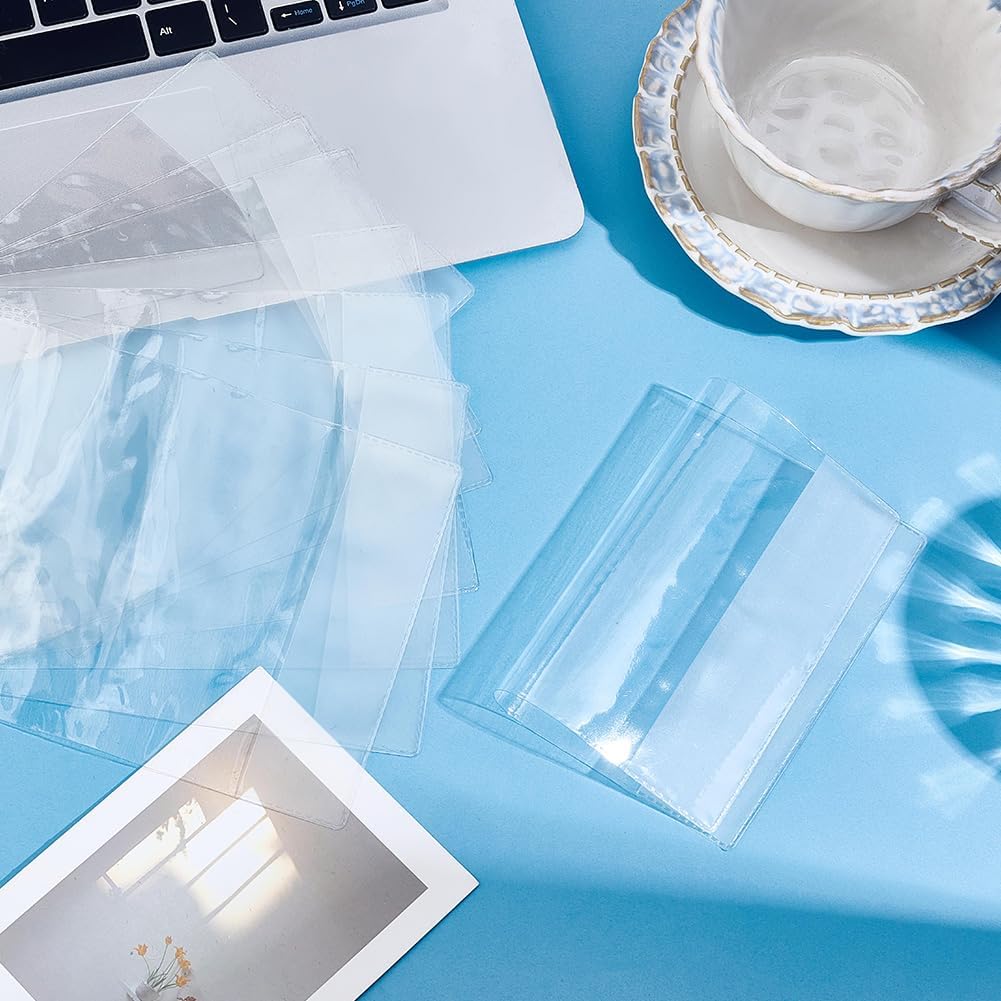15Pcs Clear Passport Cover Protector Case Waterproof PVC Plastic Transparent Passport Holder ID Credit Card Travel Document Organizer for Travel Globetrotters 5.12 x 3.66 inch