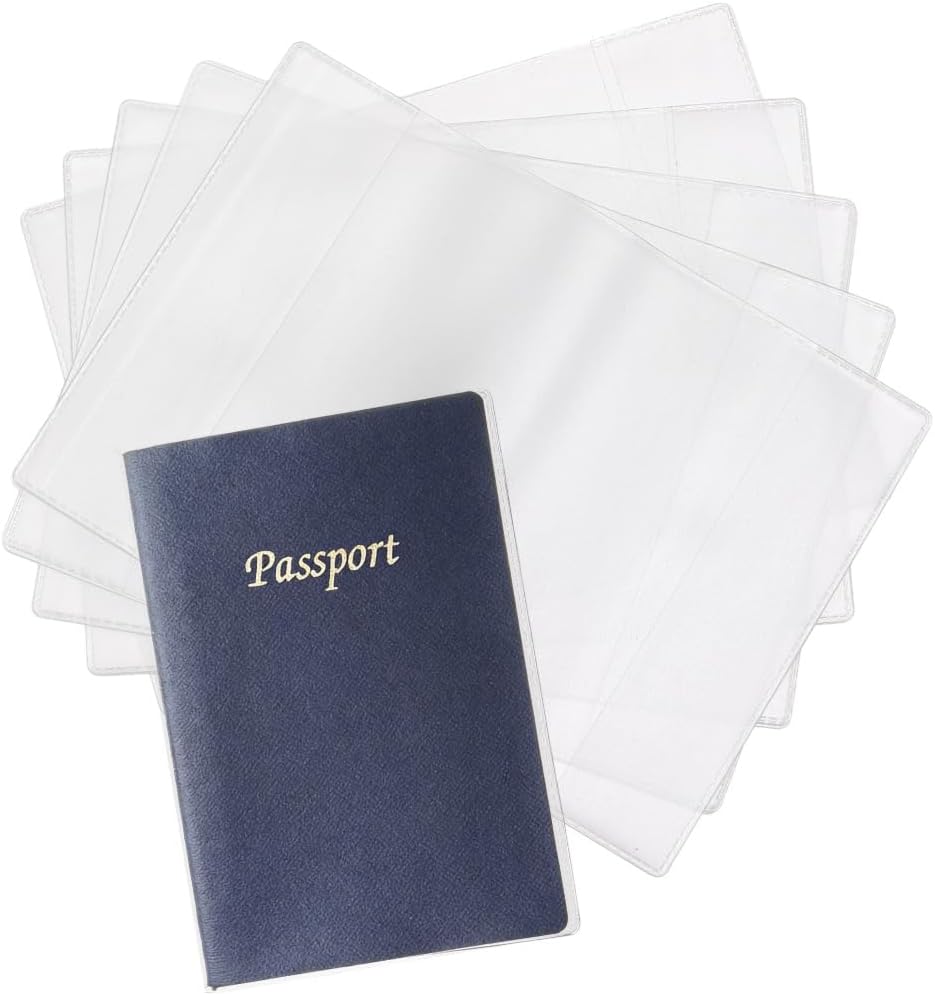 15Pcs Clear Passport Cover Protector Case Waterproof PVC Plastic Transparent Passport Holder ID Credit Card Travel Document Organizer for Travel Globetrotters 5.12 x 3.66 inch