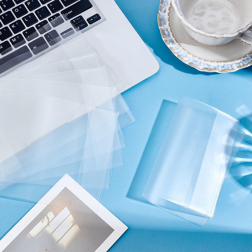 15Pcs Clear Passport Cover Protector Case Waterproof PVC Plastic Transparent Passport Holder ID Credit Card Travel Document Organizer for Travel Globetrotters 5.12 x 3.66 inch