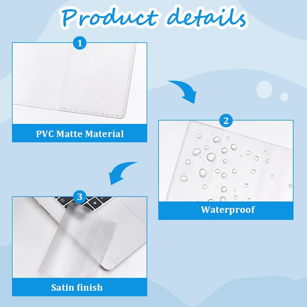15Pcs Clear Passport Cover Protector Case Waterproof PVC Plastic Transparent Passport Holder ID Credit Card Travel Document Organizer for Travel Globetrotters 5.12 x 3.66 inch