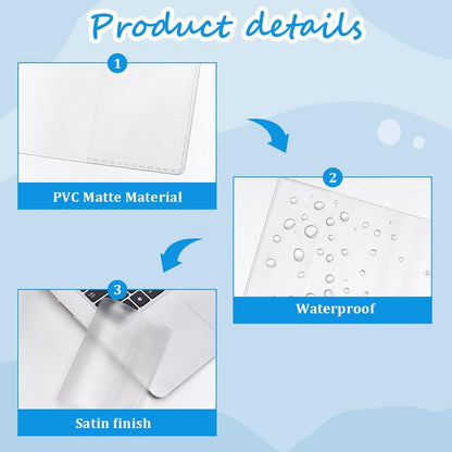 15Pcs Clear Passport Cover Protector Case Waterproof PVC Plastic Transparent Passport Holder ID Credit Card Travel Document Organizer for Travel Globetrotters 5.12 x 3.66 inch