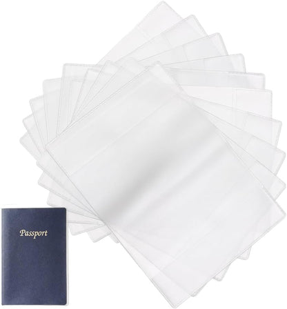 15Pcs Clear Passport Cover Protector Case Waterproof PVC Plastic Transparent Passport Holder ID Credit Card Travel Document Organizer for Travel Globetrotters 5.12 x 3.66 inch