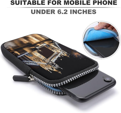 Portable Small Crossbody Bag for Women Cell Phone Purse with Strap | Mini Phone Wallet Lightweight Sling Bags Adjustable Night London Tower Bridge Phone Bag for Travel Work Daily Use