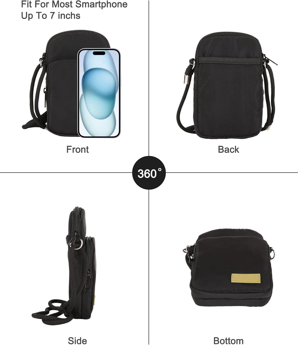 Crossbody Bag for Women Small Size Cell Phone Wallet Purse for Travelling， Travel Purse Shoulder Bag