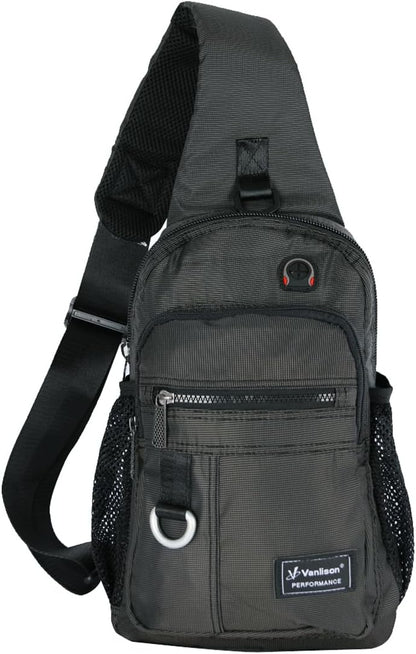 Crossbody Sling Bag Backpack for Men & Women Large Fits 13" Laptop Tablets Black