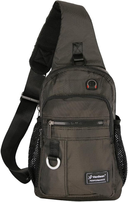 Crossbody Sling Bag Backpack for Men & Women Large Fits 13" Laptop Tablets Black