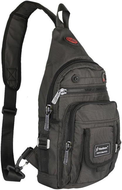 Crossbody Sling Bag Backpack for Men & Women Large Fits 13" Laptop Tablets Black