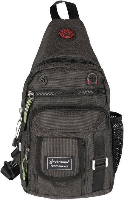 Crossbody Sling Bag Backpack for Men & Women Large Fits 13" Laptop Tablets Black