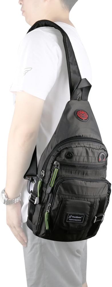 Crossbody Sling Bag Backpack for Men & Women Large Fits 13" Laptop Tablets Black