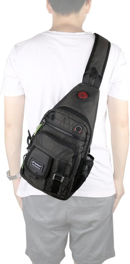 Crossbody Sling Bag Backpack for Men & Women Large Fits 13" Laptop Tablets Black