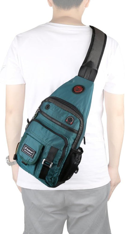 Crossbody Sling Bag Backpack for Men & Women Large Fits 13" Laptop Tablets Black