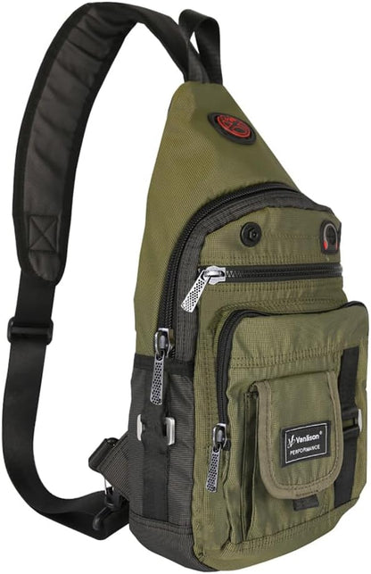 Crossbody Sling Bag Backpack for Men & Women Large Fits 13" Laptop Tablets Black