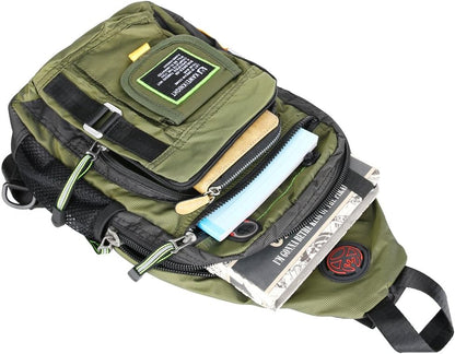 Crossbody Sling Bag Backpack for Men & Women Large Fits 13" Laptop Tablets Black