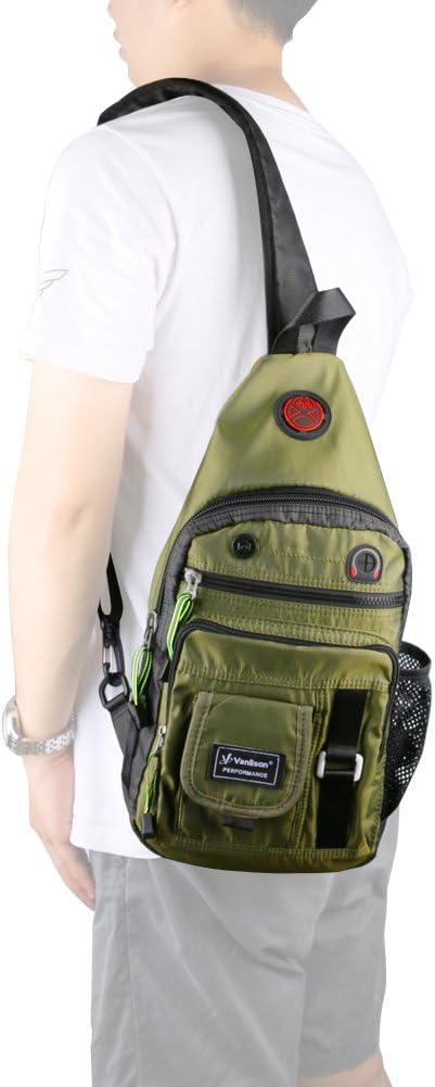Crossbody Sling Bag Backpack for Men & Women Large Fits 13" Laptop Tablets Black