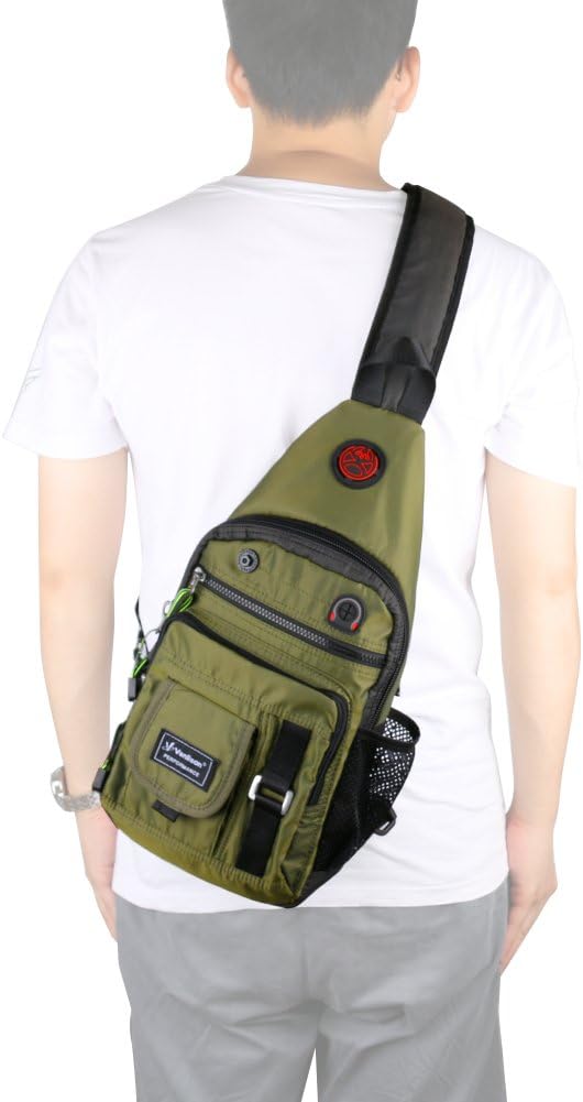 Crossbody Sling Bag Backpack for Men & Women Large Fits 13" Laptop Tablets Black