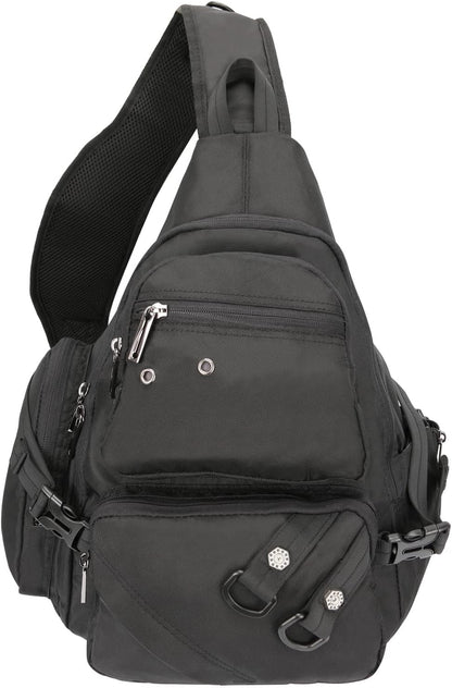 Crossbody Sling Bag Backpack for Men & Women Large Fits 13" Laptop Tablets Black
