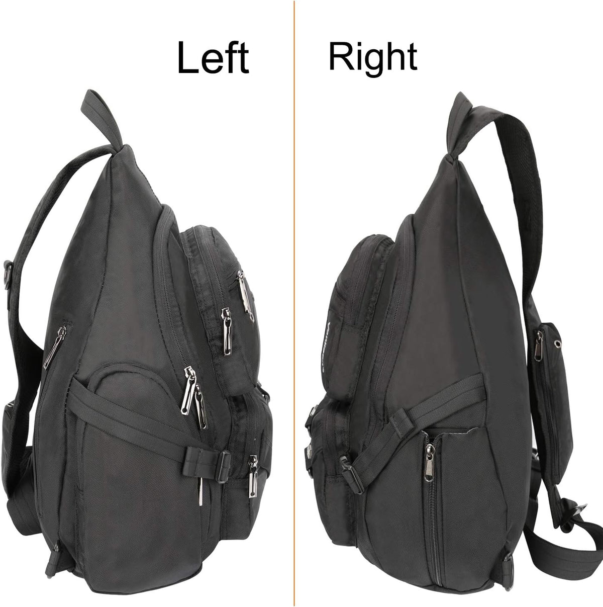 Crossbody Sling Bag Backpack for Men & Women Large Fits 13" Laptop Tablets Black