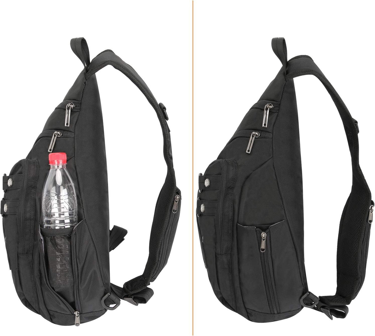 Crossbody Sling Bag Backpack for Men & Women Large Fits 13" Laptop Tablets Black