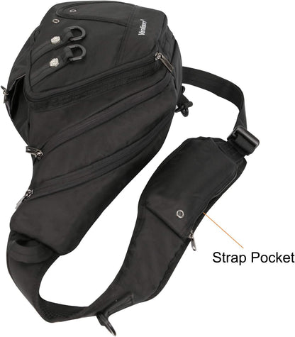 Crossbody Sling Bag Backpack for Men & Women Large Fits 13" Laptop Tablets Black