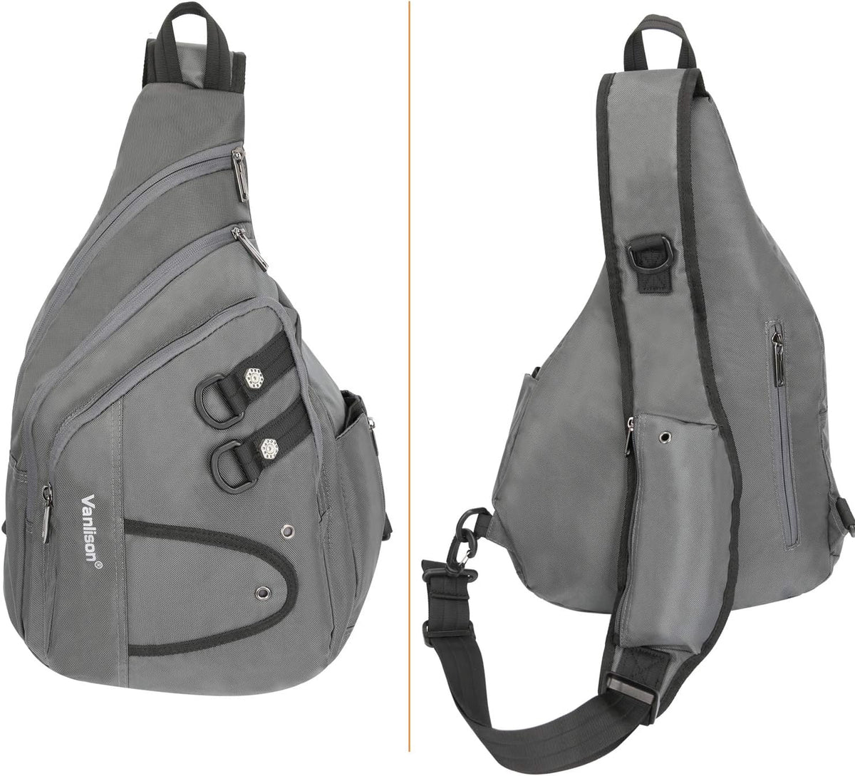 Crossbody Sling Bag Backpack for Men & Women Large Fits 13" Laptop Tablets Black