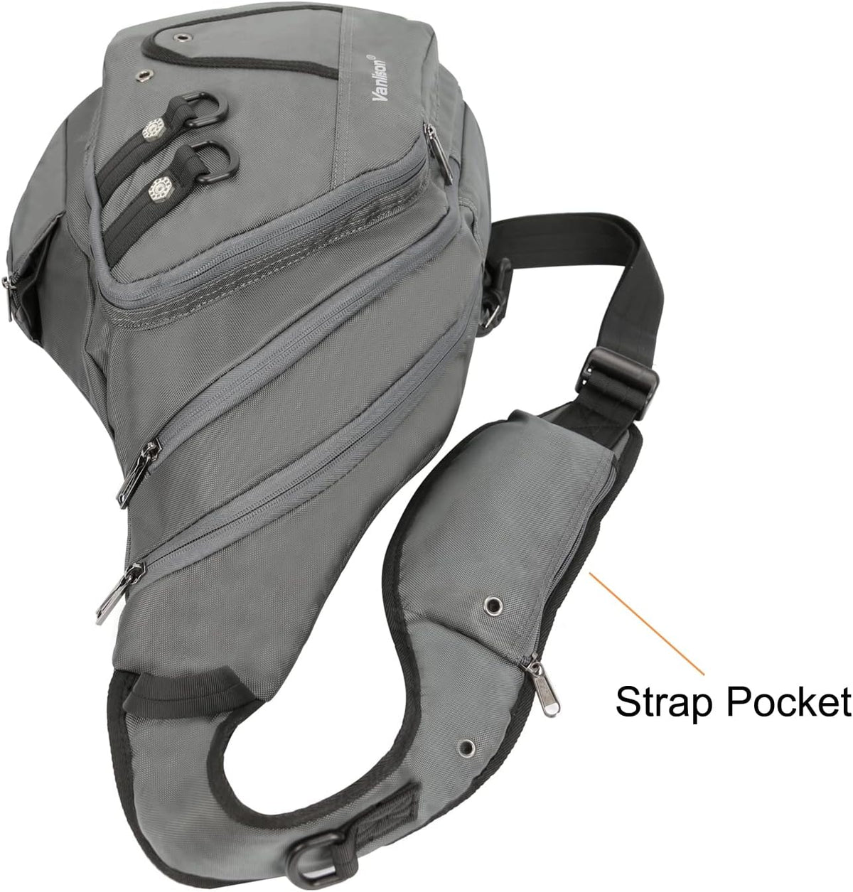 Crossbody Sling Bag Backpack for Men & Women Large Fits 13" Laptop Tablets Black
