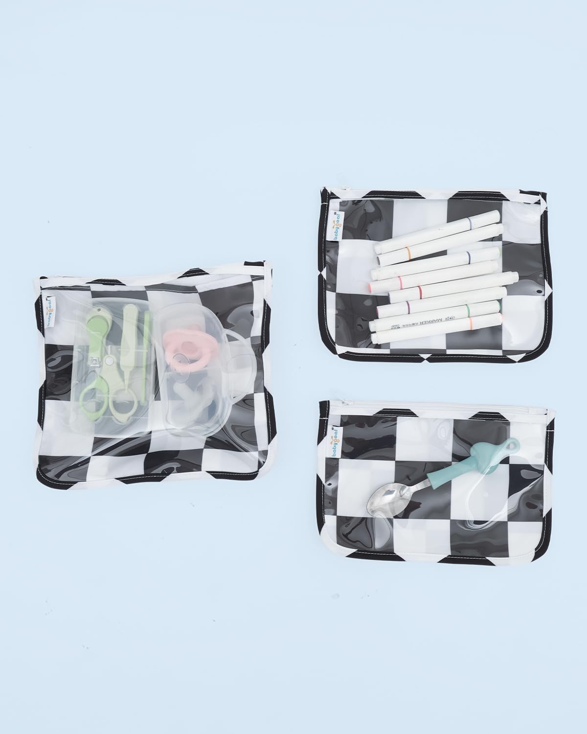 Waterproof Wet Dry Bags 2 Pack with 3pcs Clear Travel Bags for Beach, Baby Cloth Diapers, Swimsuit, Pump Parts, Pool, Gym, Toiletries,Makeup Cosmetics