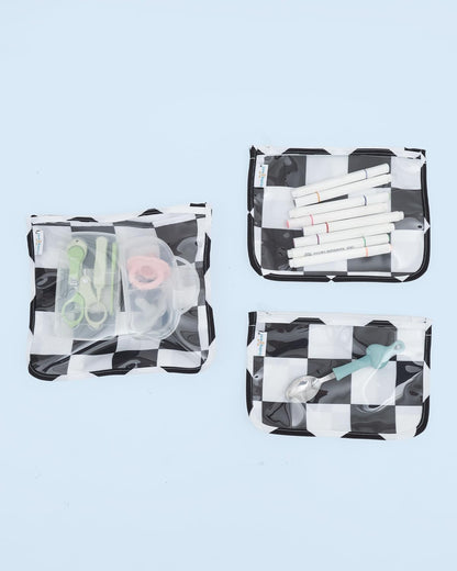 Waterproof Wet Dry Bags 2 Pack with 3pcs Clear Travel Bags for Beach, Baby Cloth Diapers, Swimsuit, Pump Parts, Pool, Gym, Toiletries,Makeup Cosmetics