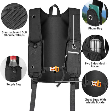 16L Ultra-Lightweight Foldable Waterproof Hiking Backpack For Women Men Small Backpack For Hiking Commuting Travel, Black