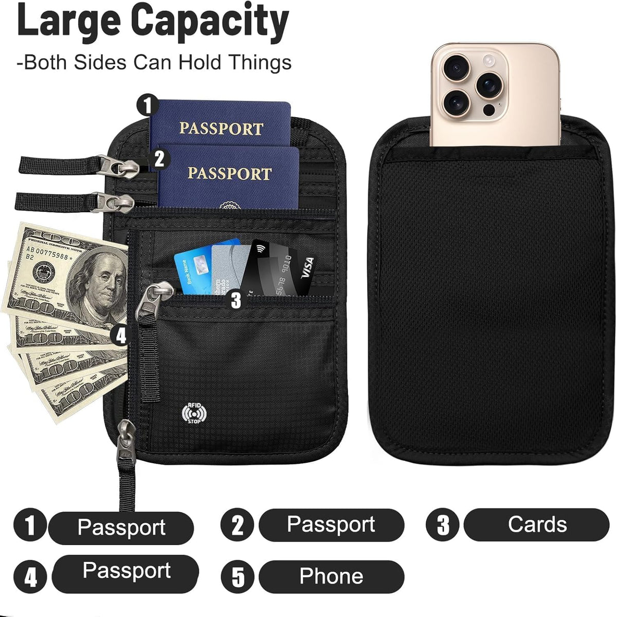 Passport Holder for Travel Men, RFID Blocking Passport Covers Case | Passport Wallet Card Slot, International Travel Must Haves Travel Accessories for Women, Cruise Ship Essentials Gifts, Blue