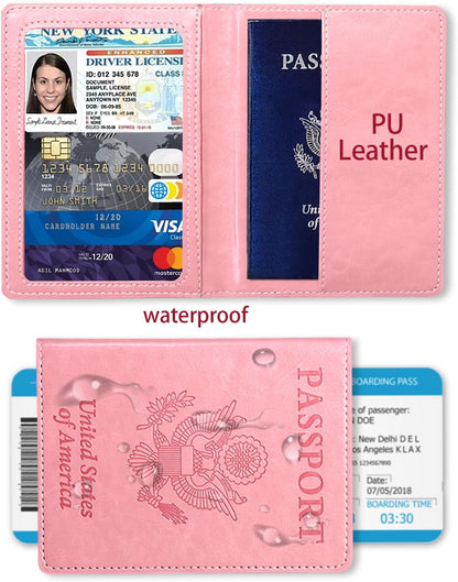 Passport Holder for Travel Men, RFID Blocking Passport Covers Case | Passport Wallet Card Slot, International Travel Must Haves Travel Accessories for Women, Cruise Ship Essentials Gifts, Blue