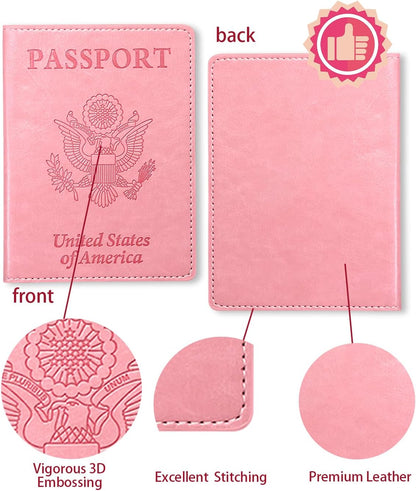 Passport Holder for Travel Men, RFID Blocking Passport Covers Case | Passport Wallet Card Slot, International Travel Must Haves Travel Accessories for Women, Cruise Ship Essentials Gifts, Blue